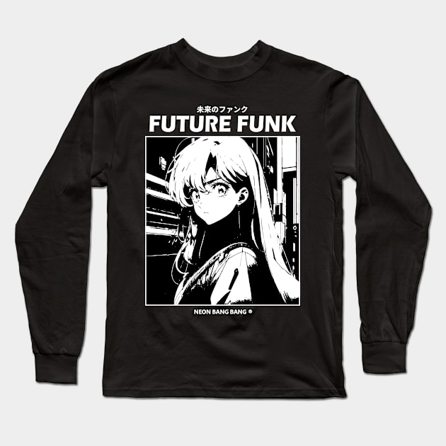 Future Funk Vaporwave Manga Aesthetic Long Sleeve T-Shirt by Neon Bang Bang